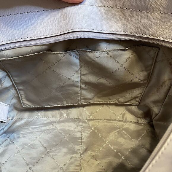 Michael Kors Jet Set Shoulder Tote Bag Powder Blush Pink Leather Large Chain - Picture 14 of 16